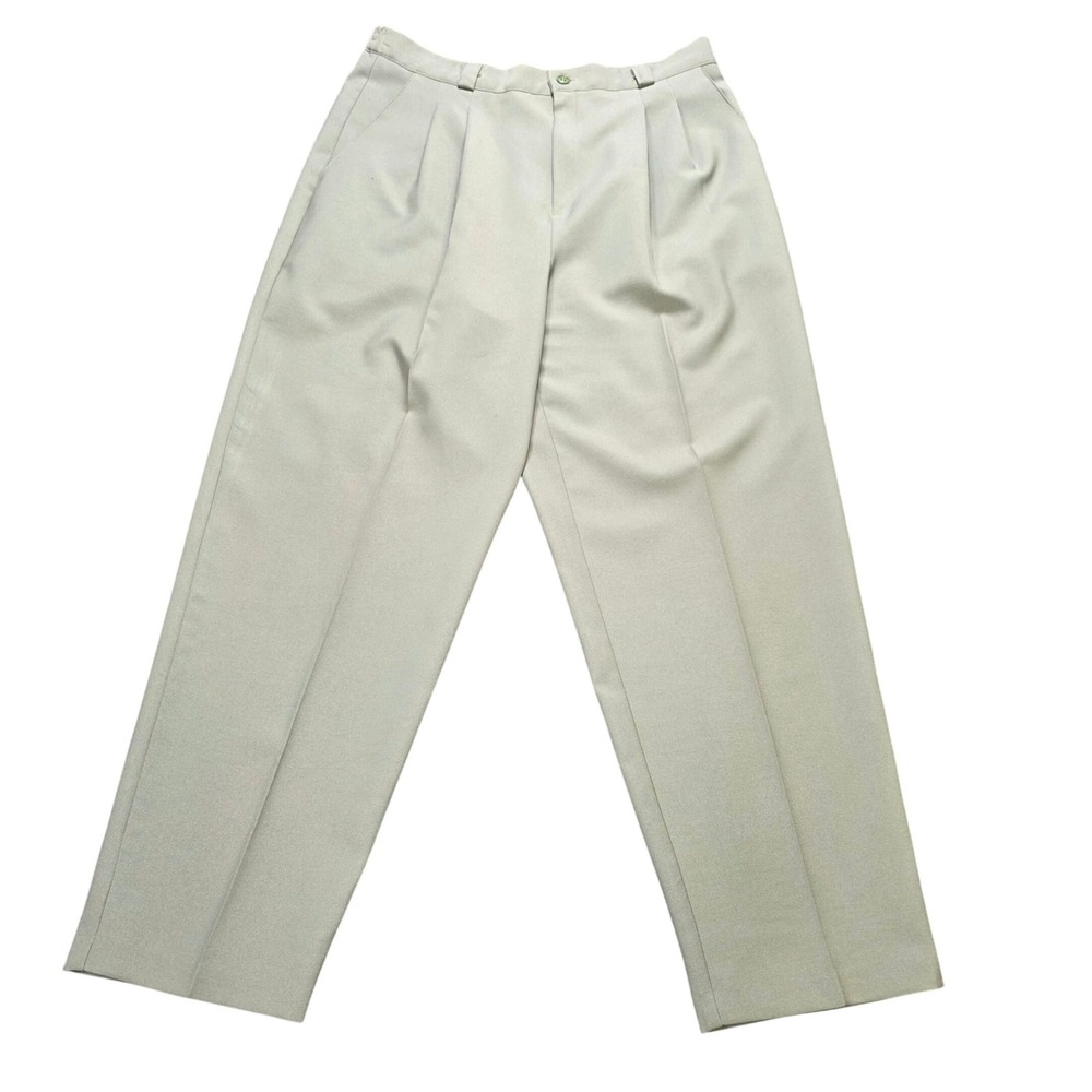 Briggs New York Pleated  Dress Pants Women's Size 14 Sage Green High Rise VTG